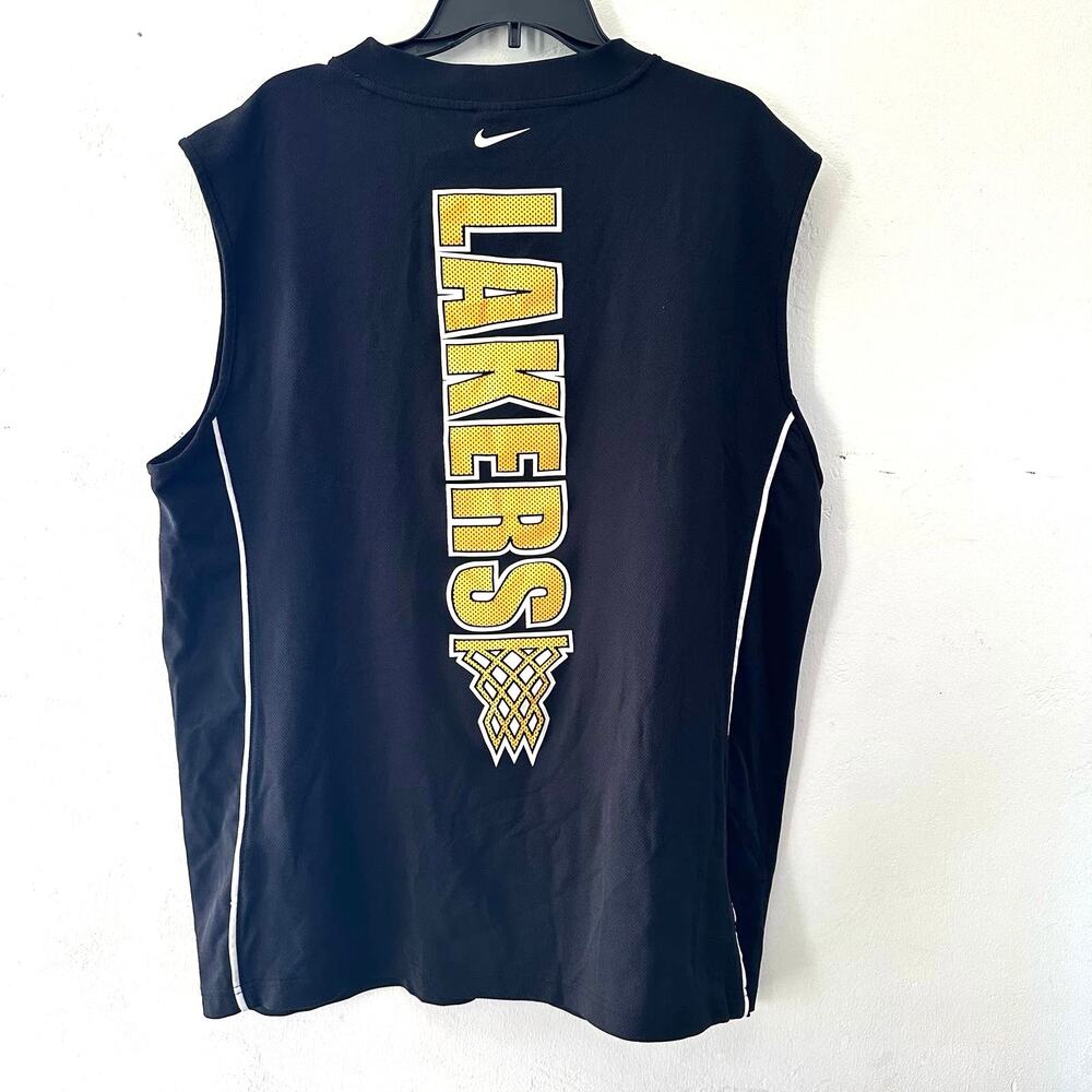 Nike Team Lakers Warm Up Sleeveless Jersey Black‎ and Yellow XLarge Muscle Tank